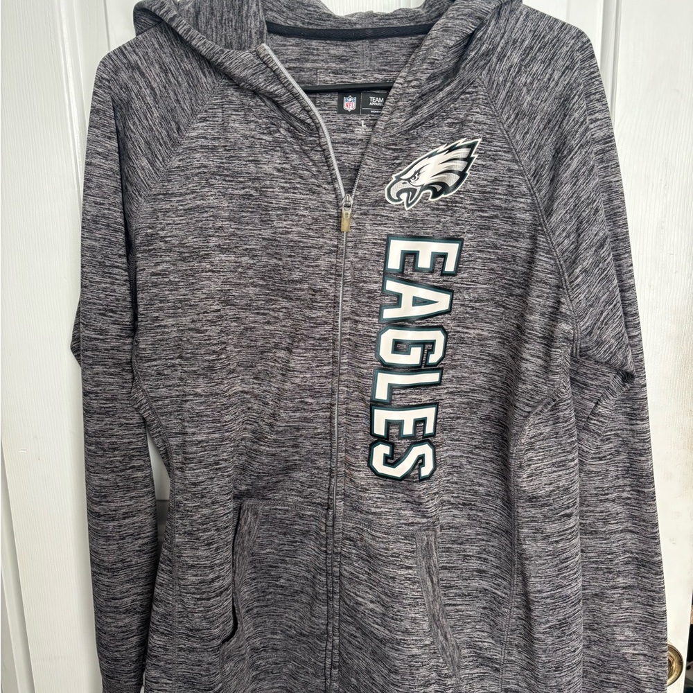 Philadelphia Eagles Gray Zip-Up Hoodie